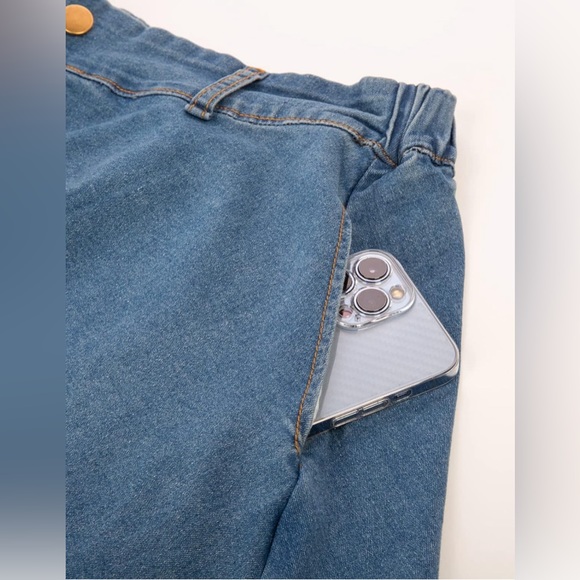 Belle Poque Women's Stretch A-Line Flared Midi Skirt w/ Pockets & Belt Size L - Picture 7 of 9